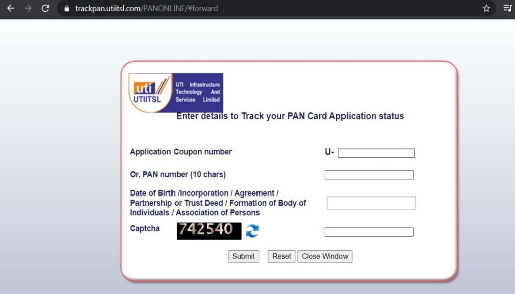 pan card aadhaar card link status check uti